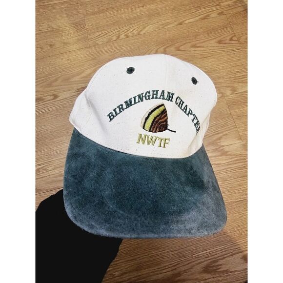 Birmingham Chapter NWTF Baseball Hat Cap Snap Back Vintage KC Beige/green - Picture 1 of 7